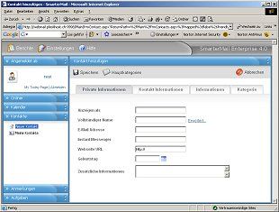 SmarterMail 4 WebMail Kontakte