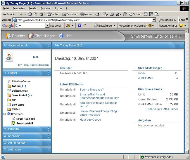 SmarterMail 4 WebMail Heute