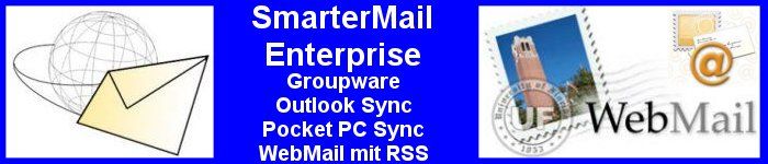 SmarterMail Enterprise mit Groupware, Outlook Sync, Pocket PC Sync, WebMail, RSS