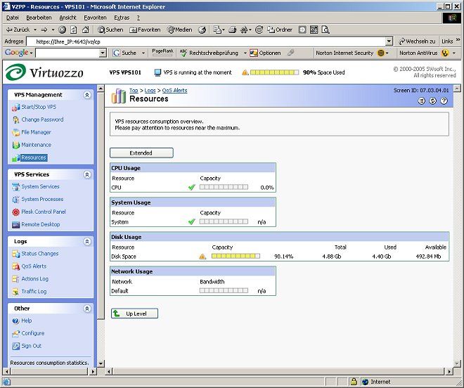 VZPP Virtuozzo Powerpanel fr Windows 2003 VPS Server